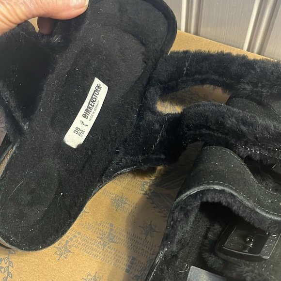 Birkenstock Arizona Shearling Suede Leather Size 7 NWT - Picture 11 of 13